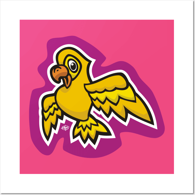 Little Yellow Parrot Wall Art by MBK